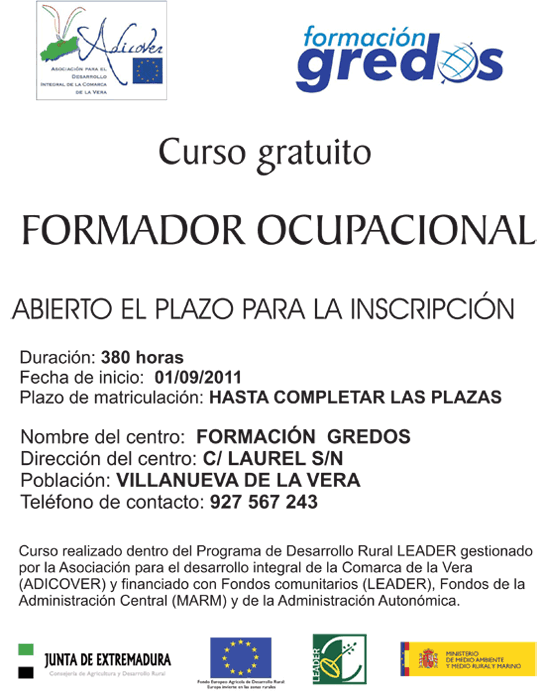 Curso gratuito formador ocupacional 2011